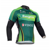 2014 Europcar Fietskleding Wielershirt Lange Mouw Groen Zwart