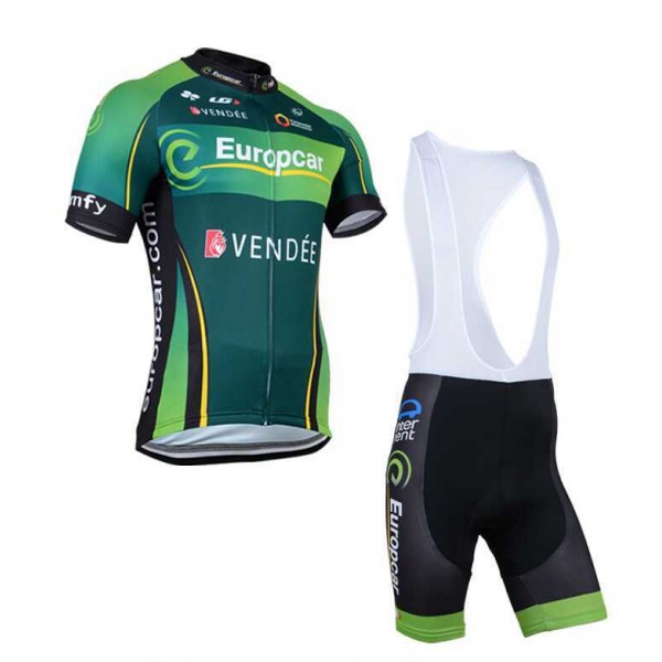 2015 Europcar Fietskleding Set Fietsshirt Met Korte Mouwen+Korte Koersbroek