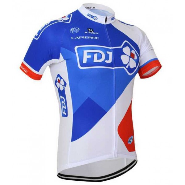 2015 FDJ Wielershirt Met Korte Mouwen