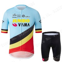 Jumbo Visma Belgium Blue 2021 Team Wielerkleding Fietsshirt Korte Mouw+Korte Fietsbroeken YL3x5T Jumbo Visma Belgium Blue 2021 Team Wielerkleding Fietsshirt Korte Mouw+Korte Fietsbroeken YL3x5T