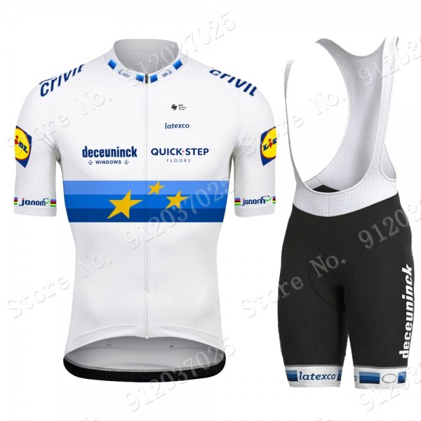 Deceuninck Quick Step 2021 European Champion Korte Fietsbroeken Bib JIAM9x