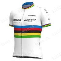 World Champion Deceuninck Quick Step 2021 Team Fietskleding Fietsshirt Korte Mouw PedRlW