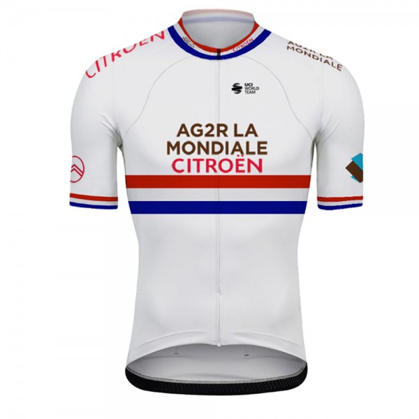 Ag2r France Champion Pro Team 2021 Fietsshirt Korte Mouw 83ykPS