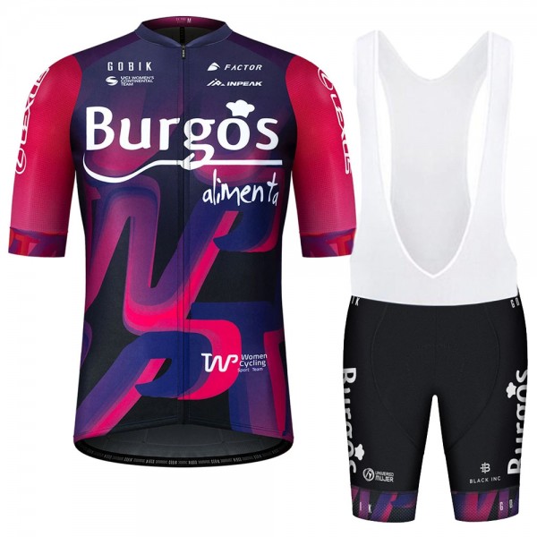 Burgos Alimenta 2021 Team Fietskleding Set Wielershirts Korte Mouw+Korte Fietsbroeken Bib EXSI3X