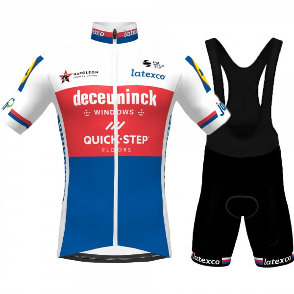 CHAMPION CZECH REPUBLIC Pro Team 2021 Fietskleding Set Wielershirts Korte Mouw+Korte Fietsbroeken Bib QcG4AF