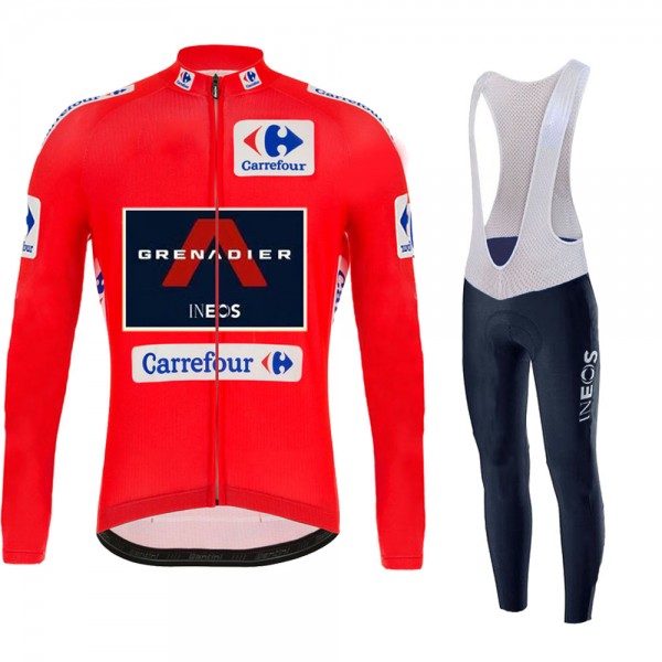 INEOS Grenadier Spanish Pro Team 2021 Fietskleding Set Wielershirts Lange Mouw+Lange Wielrenbroek 3SIJIp