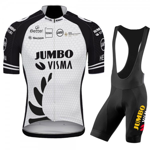 White Jumbo Visma New Zealand Pro Team 2021 Fietskleding Set Wielershirts Korte Mouw+Korte Fietsbroeken Bib XQLx0D