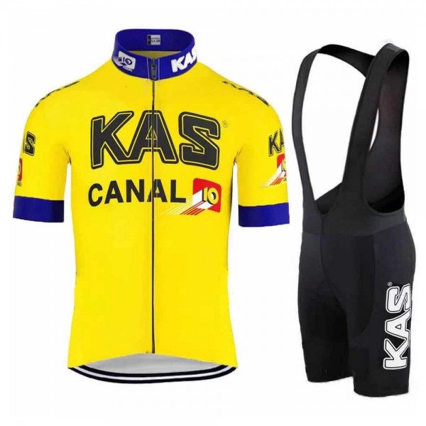 KAS Pro 2021 Team Fietskleding Set Wielershirts Korte Mouw+Korte Fietsbroeken Bib S3EFg4