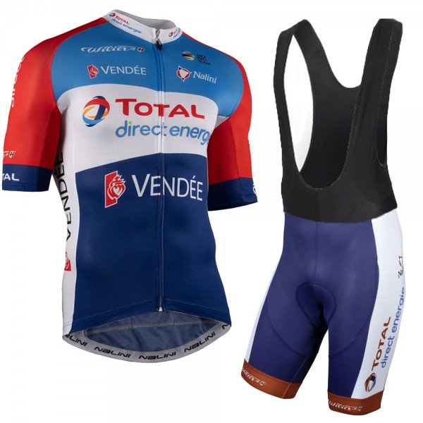 Total Direct Energie 2021 Team Fietskleding Set Wielershirts Korte Mouw+Korte Fietsbroeken Bib Ja7Ths