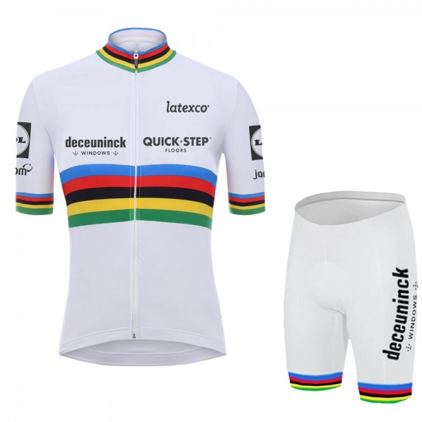 White Champion Quick Step Pro Team 2021 Fietskleding Set Wielershirts Korte Mouw+Korte Fietsbroeken Bib Orjqb0