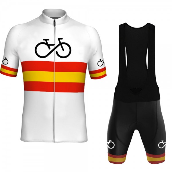 Spain Pro 2021 Team Fietskleding Set Wielershirts Korte Mouw+Korte Fietsbroeken Bib E1SbFD