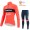 Fietskleding Profteams 2022 Winter Fleece Trek Segafredo Pro Fietsshirt Lange Mouw+Lange Fietsbroek Bib rood MG0OK