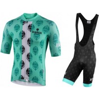 Wielerkleding Profteams 2020 BIANCHI MILANO Roncaccio Wielershirt Met Korte Mouwen+Palizzi Koersbroek Korte Groen