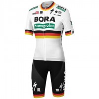 Wielerkleding Profteams 2020 BORA-Hansgrohe German Champion Fietskleding Set Wielershirt Korte Mouwen+Fietsbroek Korte Geel