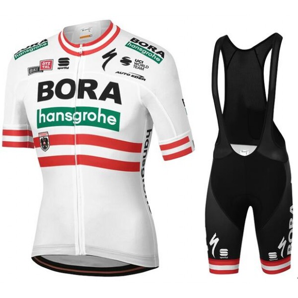 Wielerkleding Profteams 2020 BORA-Hansgrohe Campione Austriaco Fietskleding Set Fietsshirt Met Korte Mouwen+Koersbroek Korte