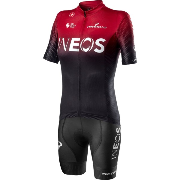 Wielerkleding Profteams 2020 TEAM INEOS Dames Set Fietskleding Set Wielershirt Korte Mouwen+Fietsbroek Korte Geel