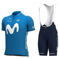 Wielerkleding Profteams 2020 Movistar Fietskleding Set Fietsshirt Met Korte Mouwen+Koersbroek Korte