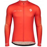 Wielerkleding Profteams 2020 SCOTT RC TEAM 10 Wielershirts Lange Mouw Rood