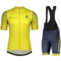 Wielerkleding Profteams 2020 SCOTT RC TEAM 10 Fietskleding Set Fietsshirt Met Korte Mouwen+Koersbroek Korte Giallo