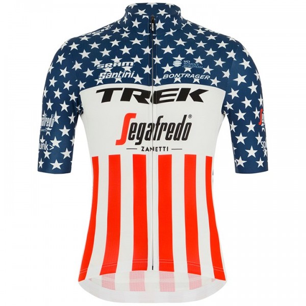 Wielerkleding Profteams 2020 TREK-SEGAFREDO Amerikanischer Meister Wielershirt Met Korte Mouwen