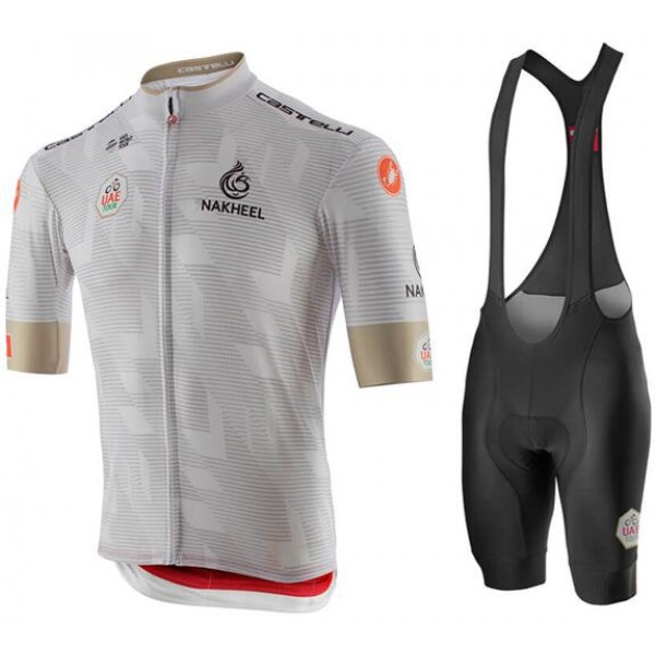 Wielerkleding Profteams 2020 UAE Tour Fietskleding Set Fietsshirt Met Korte Mouwen+Koersbroek Korte Wit