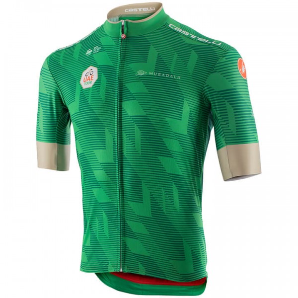 Wielerkleding Profteams 2020 UAE Tour Wielershirt Met Korte Mouwen Groen