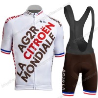 Ag2r Mondiale Citroen 2021 France Team Fietskleding Set Fietsshirt Met Korte Mouwen+Korte Koersbroek Bib DUWZG Ag2r Mondiale Citroen 2021 France Team Fietskleding Set Fietsshirt Met Korte Mouwen+Korte Koersbroek Bib DUWZG