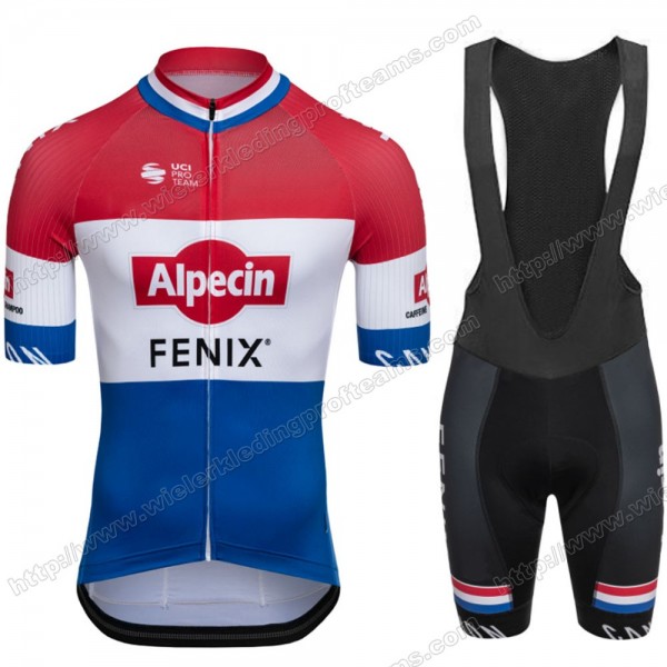 Alpecin Fenix 2020 Fietskleding Set Fietsshirt Met Korte Mouwen+Korte Koersbroek Bib Dutch OWBOU