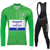 Deceuninck Quick Step 2020 Tour De France Fietskleding Set Wielershirts Lange Mouw+Lange Wielrenbroek Bib DDTFU