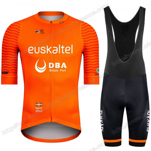Euskaltel DBA Euskadi 2021 Fietskleding Set Fietsshirt Met Korte Mouwen+Korte Koersbroek Bib EFZBG