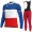 France FDJ 2020 Fietskleding Set Wielershirts Lange Mouw+Lange Wielrenbroek Bib DWCOS