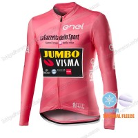 Winter Thermal Fleece Men Giro D'italia Jumbo Visma 2021 Wielershirts Lange Mouwen VCOCQ Winter Thermal Fleece Men Giro D'italia Jumbo Visma 2021 Wielershirts Lange Mouwen VCOCQ