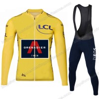 Team INEOS Grenadier Tour De France 2020 Men Fietskleding Set Wielershirts Lange Mouw+Lange Wielrenbroek Bib Yellow GWPOK Team INEOS Grenadier Tour De France 2020 Men Fietskleding Set Wielershirts Lange Mouw+Lange Wielrenbroek Bib Yellow GWPOK