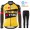 Winter Fleece Jumbo Visma Femmes Pro Team 2021 Fietskleding Set Wielershirts Lange Mouw+Lange Wielrenbroek Bib CLOLH