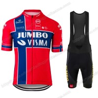 Jumbo Visma 2020 Norway Fietskleding Set Fietsshirt Met Korte Mouwen+Korte Koersbroek Bib JBQUB Jumbo Visma 2020 Norway Fietskleding Set Fietsshirt Met Korte Mouwen+Korte Koersbroek Bib JBQUB