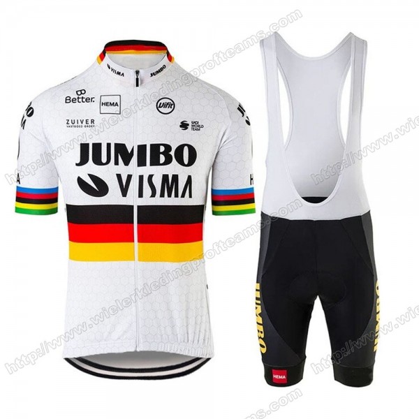 Jumbo Visma 2020 Germany Fietskleding Set Fietsshirt Met Korte Mouwen+Korte Koersbroek Bib MJBME