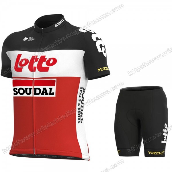 Lotto Soudal Pro 2021 Team Fietskleding Set Fietsshirt Met Korte Mouwen+Korte Koersbroek Bib HAXIE