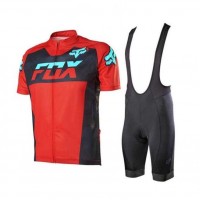 2016-2017 Fox Fietskleding Set Fietsshirt Met Korte Mouwen+Korte Koersbroek Rood 2016-2017 Fox Fietskleding Set Fietsshirt Met Korte Mouwen+Korte Koersbroek Rood