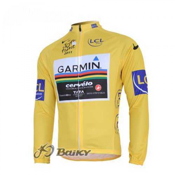 Garmin Cervelo Pro Team Wielershirts Lange Mouwen Geel