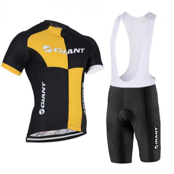 2016-2017 Giant Fietskleding Set Fietsshirt Met Korte Mouwen+Korte Koersbroek Geel Zwart