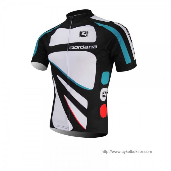 Teams Giordana Wielershirt Met Korte Mouwen Zwart Blauw