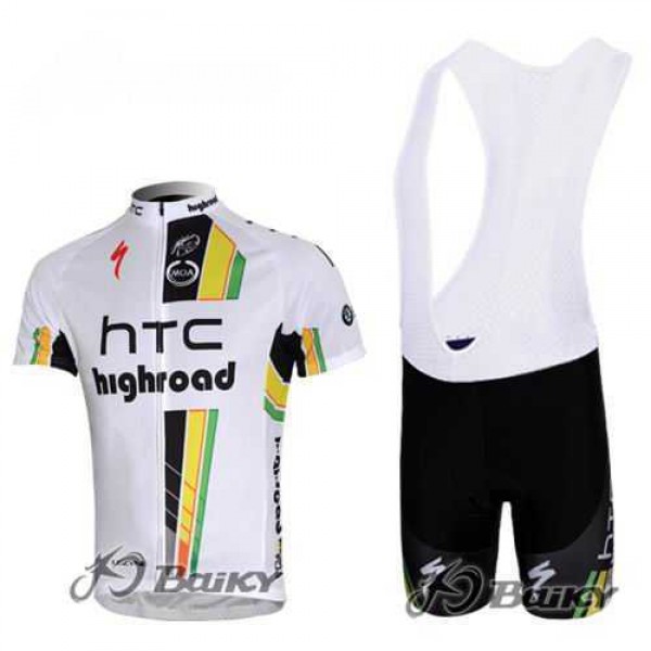 HTC-Highroad Pro Team Wielerkleding Set Wielershirts Korte+Korte Fietsbroeken Bib Wit