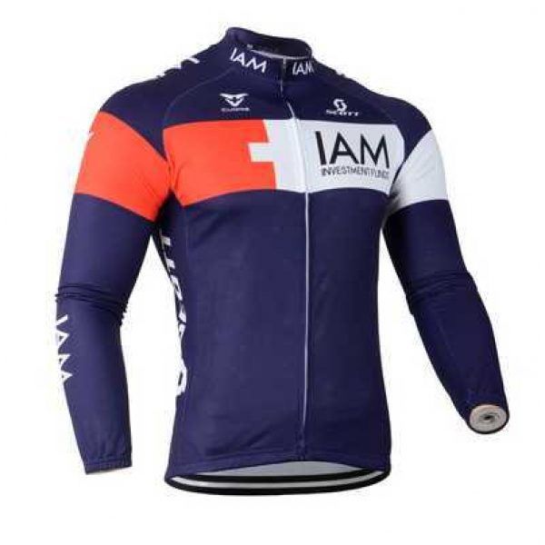 2014 IAM Scott Wielershirt Lange Mouw Blauw