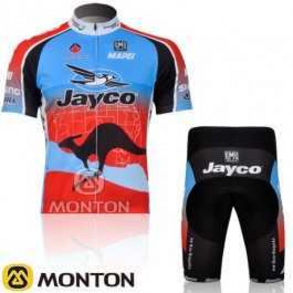 JAYCO Pro Team Fietskleding Wielershirts Korte+Korte Fietsbroeken Blauw Rood