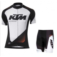2016 KTM Fietskleding Wielershirt Korte Mouw+Korte Fietsbroeken Wit 002