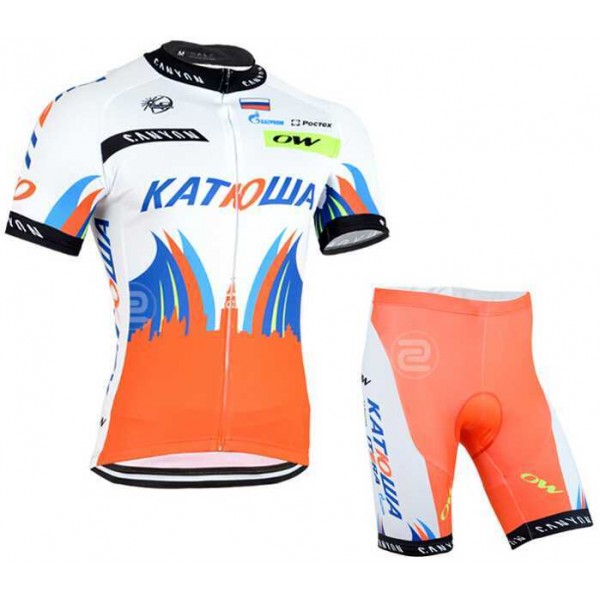 2015 Katusha Fiskleding Fisshirt Korte+Korte Fisbroeken Rood