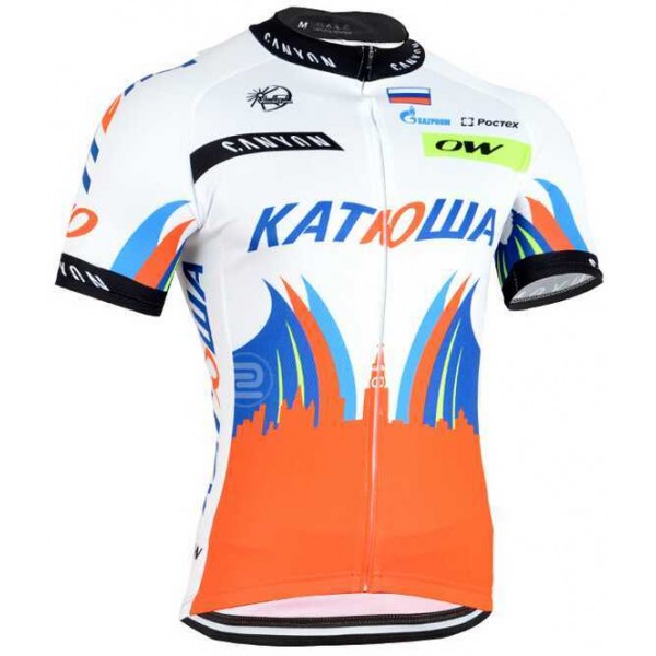 2015 Katusha Wielershirt Met Korte Mouwen Rood