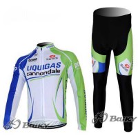 Liquigas Cannondale Pro Team Fietskleding Set Wielershirts Lange Mouw+Lange Fietsbroeken Groen Wit Liquigas Cannondale Pro Team Fietskleding Set Wielershirts Lange Mouw+Lange Fietsbroeken Groen Wit