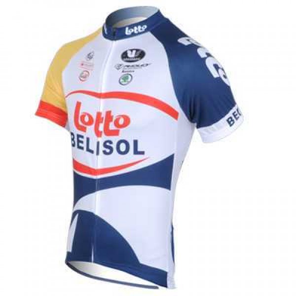 2013 Lotto Belison Outlet Wielershirt Met Korte Mouwen Wit Blauw