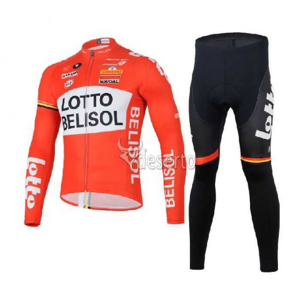 Lotto Belisol 2014 Wielerkleding Set Wielershirt Lange Mouw+Lange Fietsbroeken